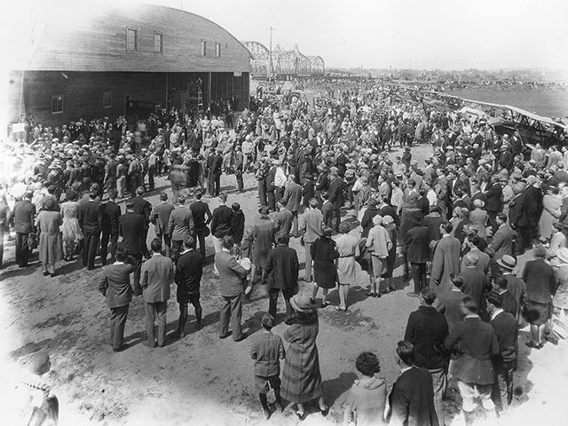 Dedication of the Ebey Island Airport in 1928.

Photo courtesy of Everett Public Library, photographer J.A. Juleen. 
